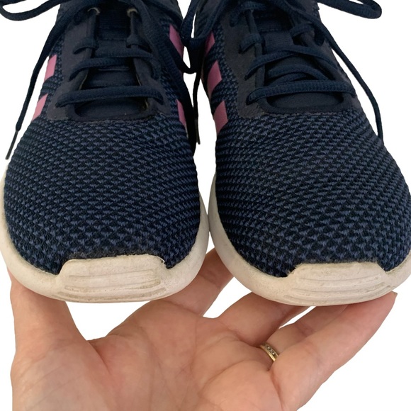Adidas Racer 2.0 Sneakers Navy Blue Lilac Pink Stripes Women’s 7 / Youth 5.5 - Picture 7 of 11